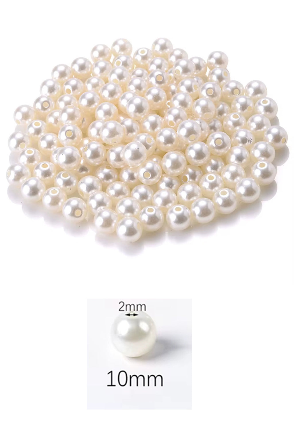 1.000 gram (1 kg.) 10mm Krem Renk Plastik İnci Boncuk Çanta ve Takı Yapım Boncuğu (~1.900 adet)