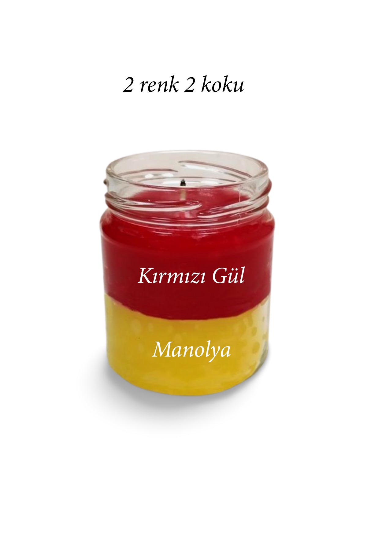 Premium Seri 2 Renk 2 Koku Sarı Kırmızı Beş Yıldız Kavanoz Mum 210 cc - RYL