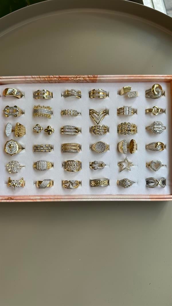 36'lı İki Renkli Yüzük - Altın