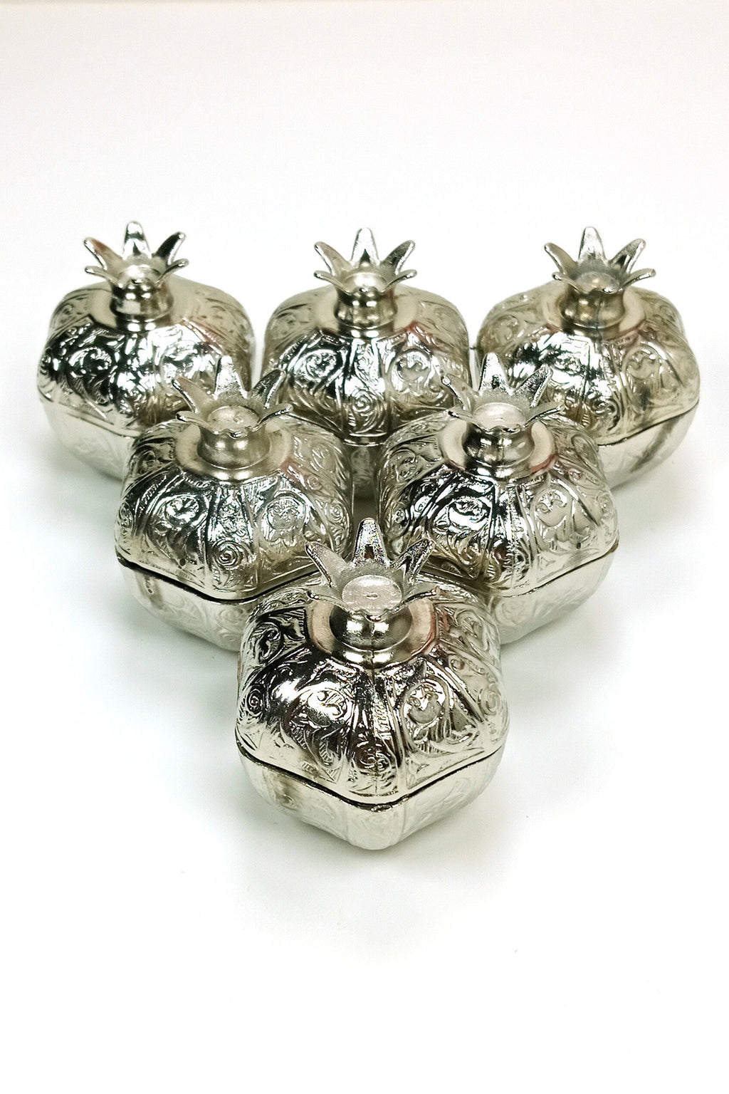 6 Lı Mini Eskitme Osmanlı Temalı Açık Renk Nar Lokumluk Sunum