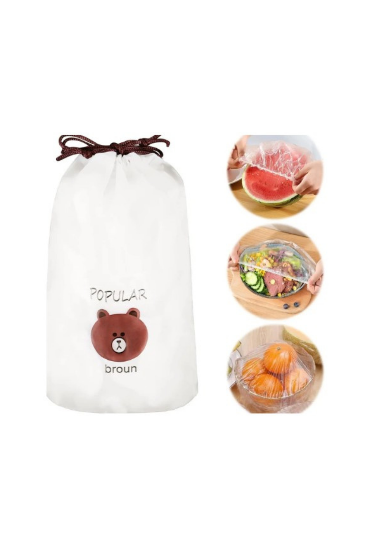 100 Adet Tazelik Koruyucu Tabak Tencere Gıda Bonesi  Çok Amaçlı Pratik Kapak Tencere Bonesi