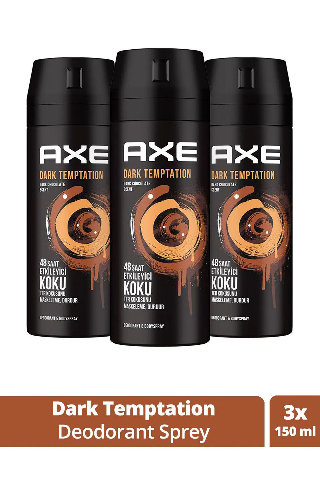3 Adet Axe Dark Temptatıon Bay Parfüm Kofre 150 ml