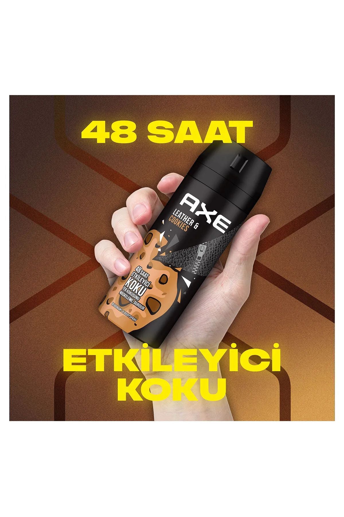 2 Adet Axe Erkek Sprey Deodorant Leather & Cookies 48 Saat Etkileyeci Koku 150 ml