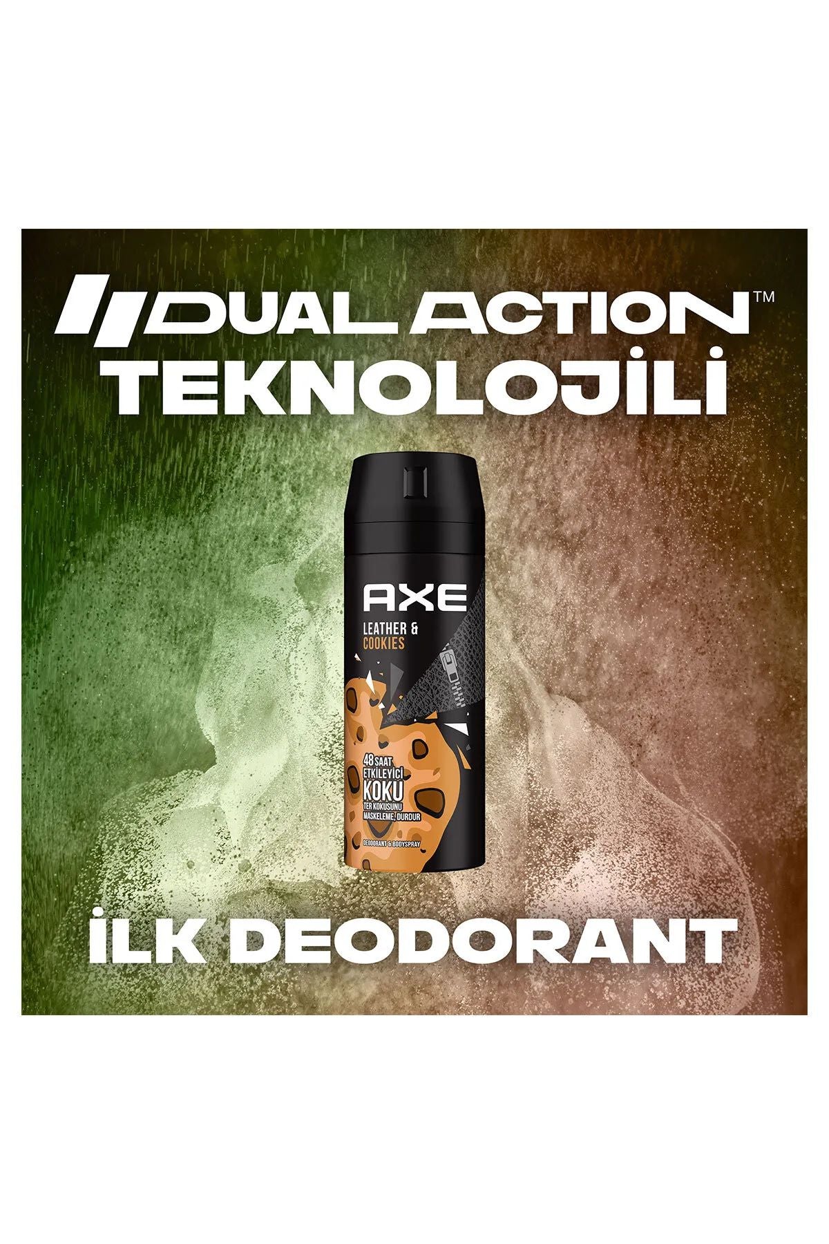 2 Adet Axe Erkek Sprey Deodorant Leather & Cookies 48 Saat Etkileyeci Koku 150 ml