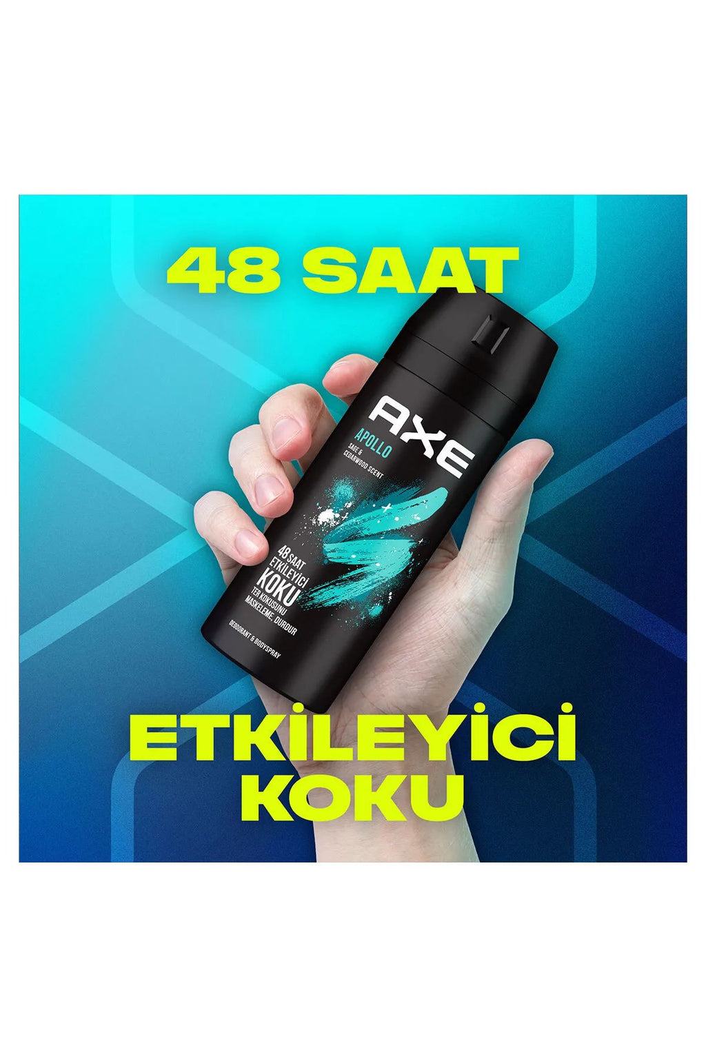 Axe Erkek Sprey Deodorant Apollo 48 Saat Etkileyici Koku Vücut Spreyi 150 ml