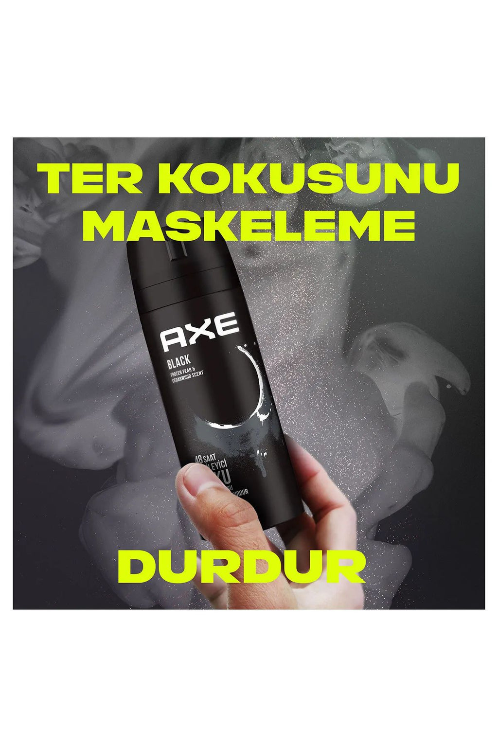 3 Adet Axe Erkek Deodorant & Bodyspray Black 48 Saat Etkileyici Koku Vücut Spreyi 150 ml
