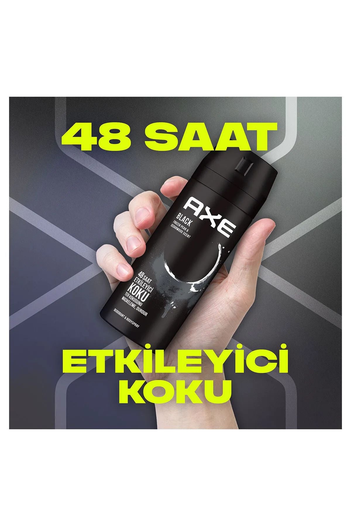 Axe Erkek Deodorant & Bodyspray Black 48 Saat Etkileyici Koku Vücut Spreyi 150 ml