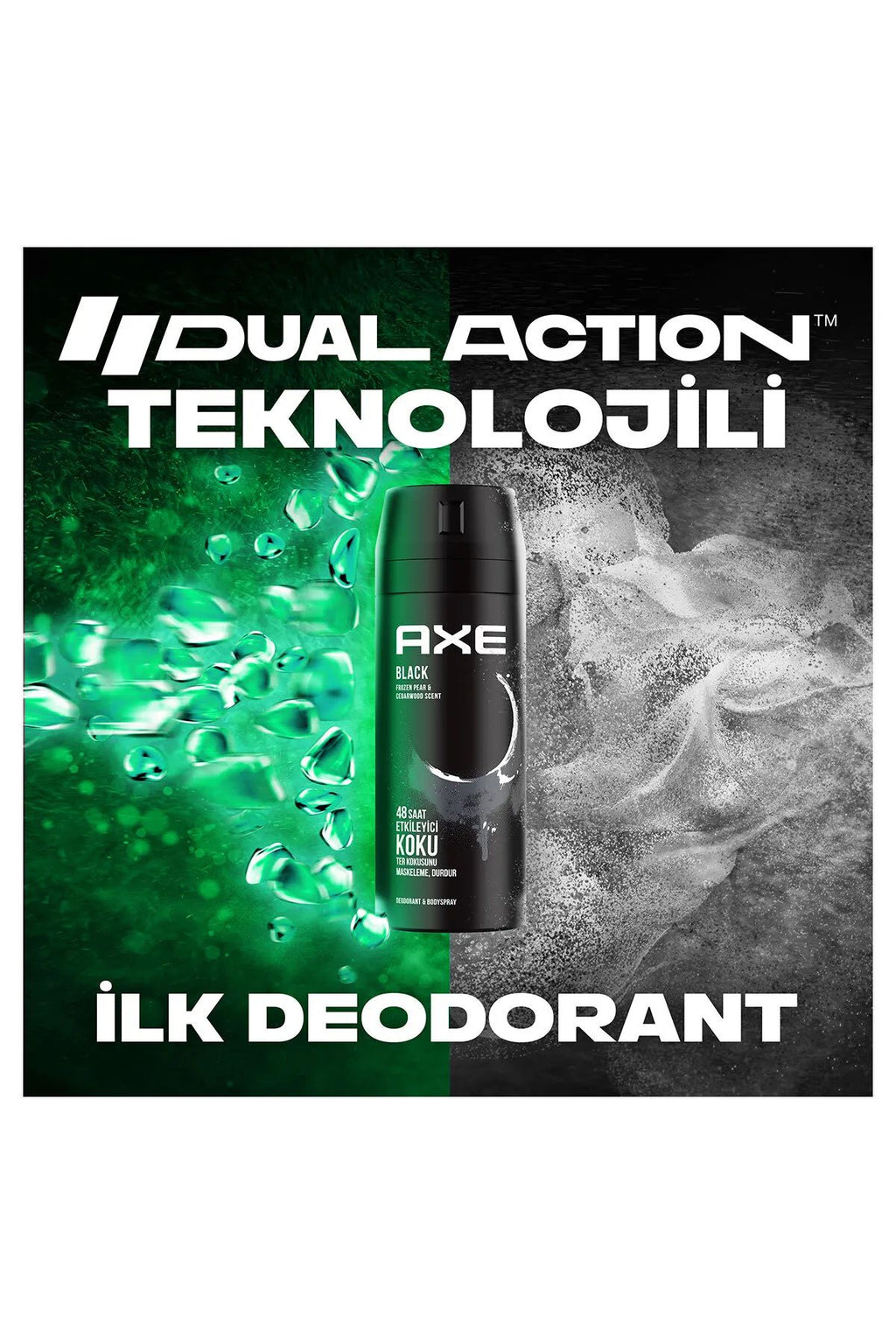 3 Adet Axe Erkek Deodorant & Bodyspray Black 48 Saat Etkileyici Koku Vücut Spreyi 150 ml