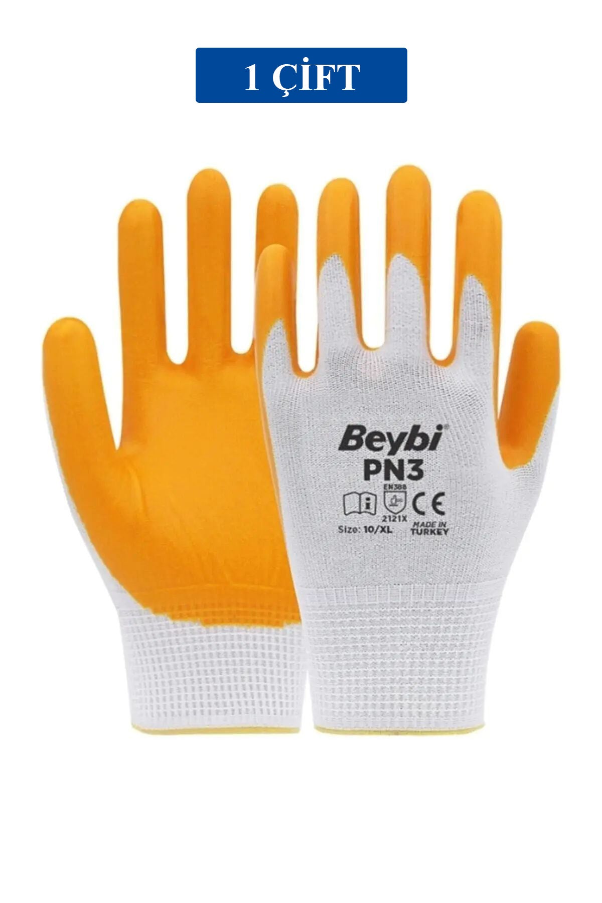 Pn3 Sarı Iş Eldiveni Polyester No:10 Örme Nitril Beybi Royaleks Group - 1 Çift