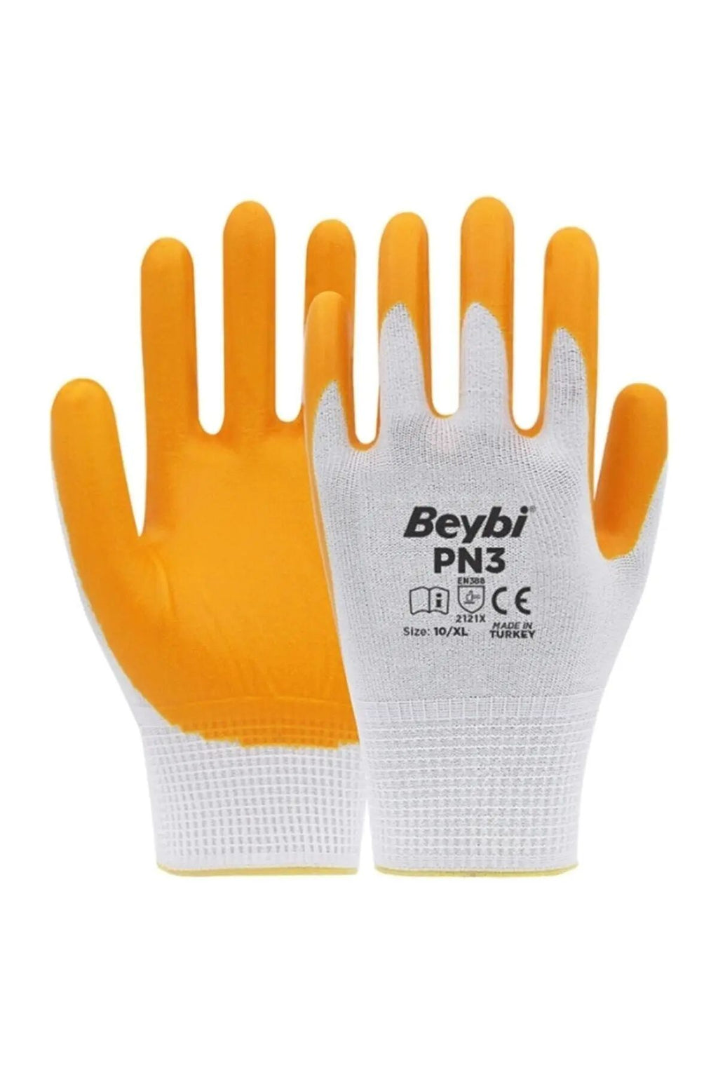 Pn3 Sarı Iş Eldiveni Polyester No:10 Örme Nitril Beybi Royaleks Group - 6 Çift