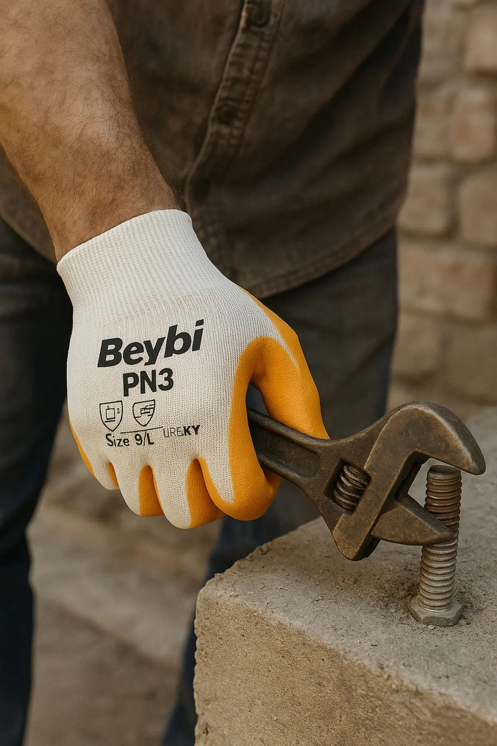 Pn3 Sarı Iş Eldiveni Polyester No:10 Örme Nitril Beybi Royaleks Group - 1 Çift