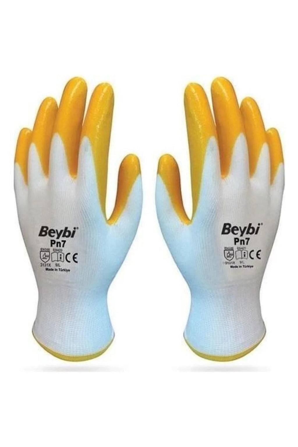 Pn7 Sarı Iş Eldiveni Polyester Örme Nitril Beybi No:10 Royaleks Group - 1 Çift
