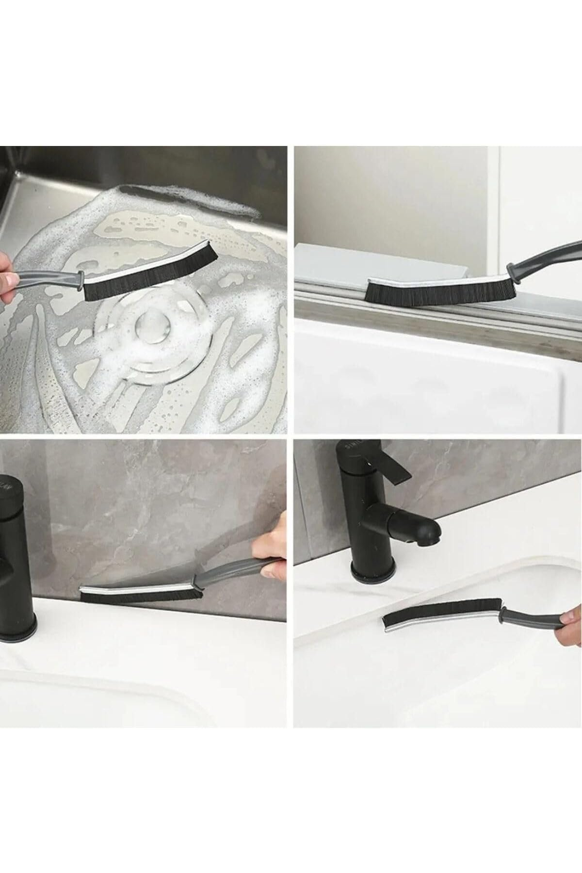 Çok Amaçlı Multi Ince Temizlik Fırçası Derz Arası Banyo Mutfak Lavabo Detay Temizleme Fırçası 2 Adet