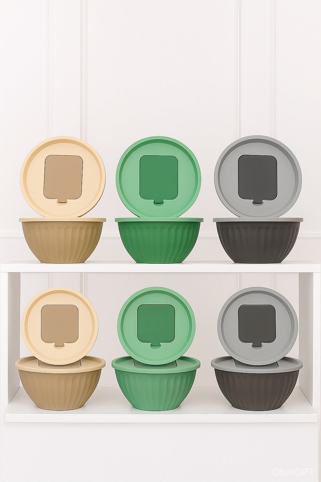 4 Parça Rendeli Karıştırma ve Saklama Kabı 2,5 Litre