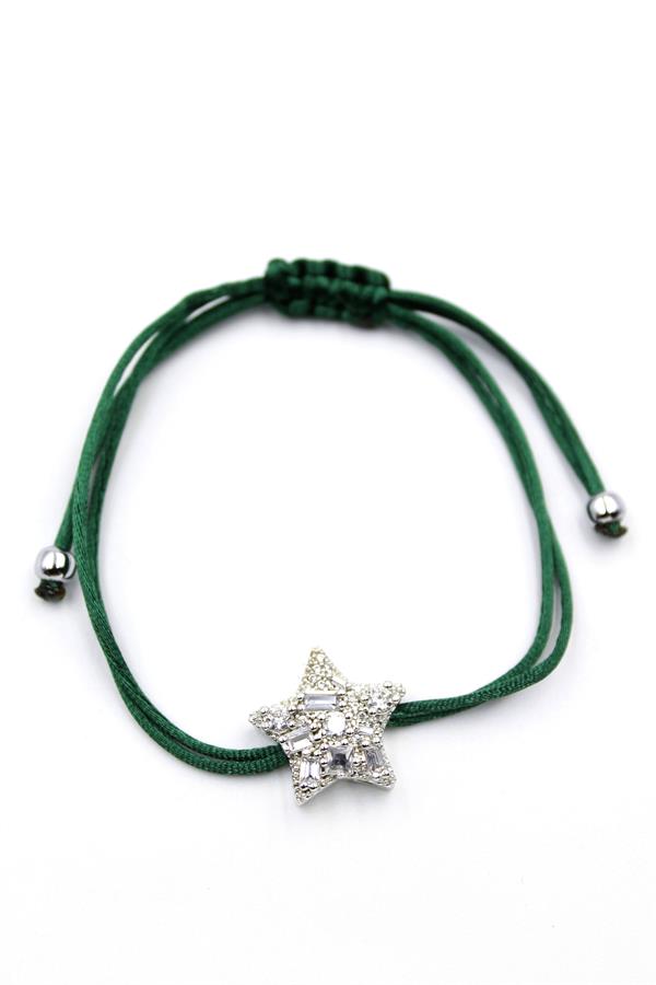 Yıldız İp Bileklik - Haki Yeşil