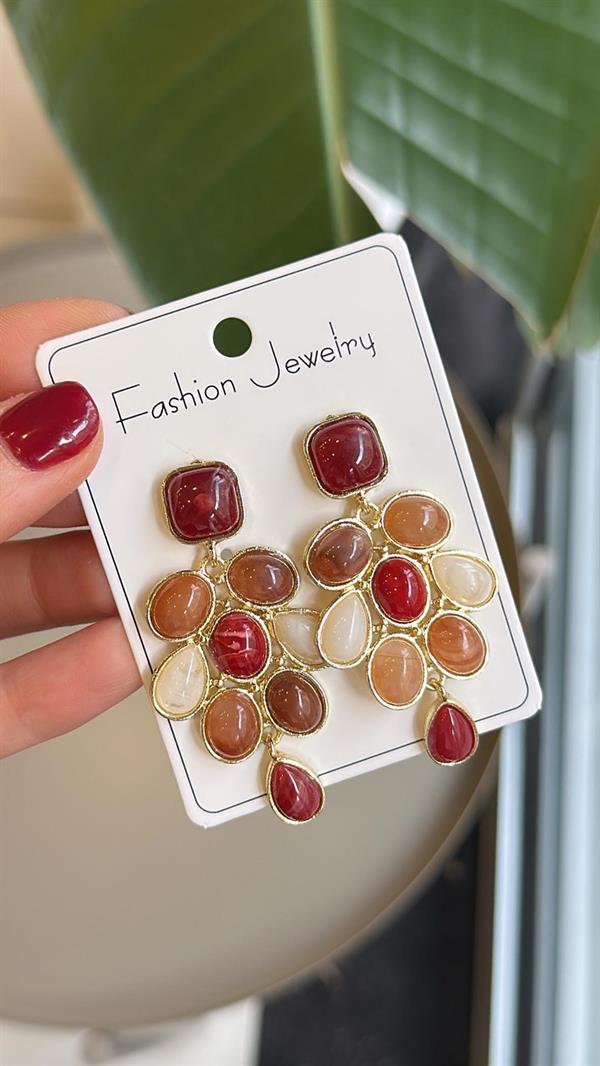 Taşlı Küpe - ÇOK RENKLİ