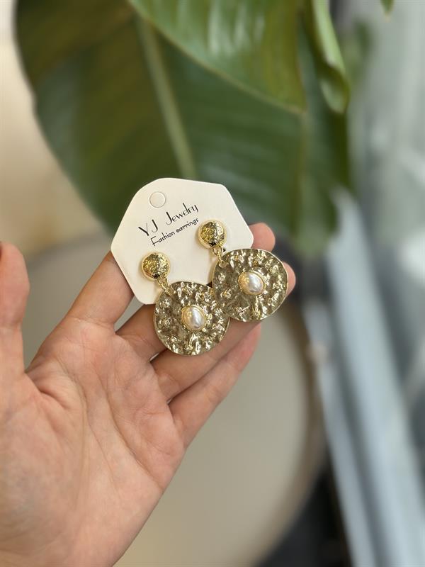 Taşlı Küpe - Altın