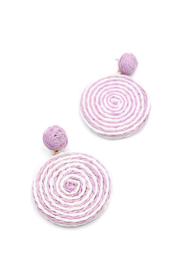 Kumaş Sarmal Küpe - Mor