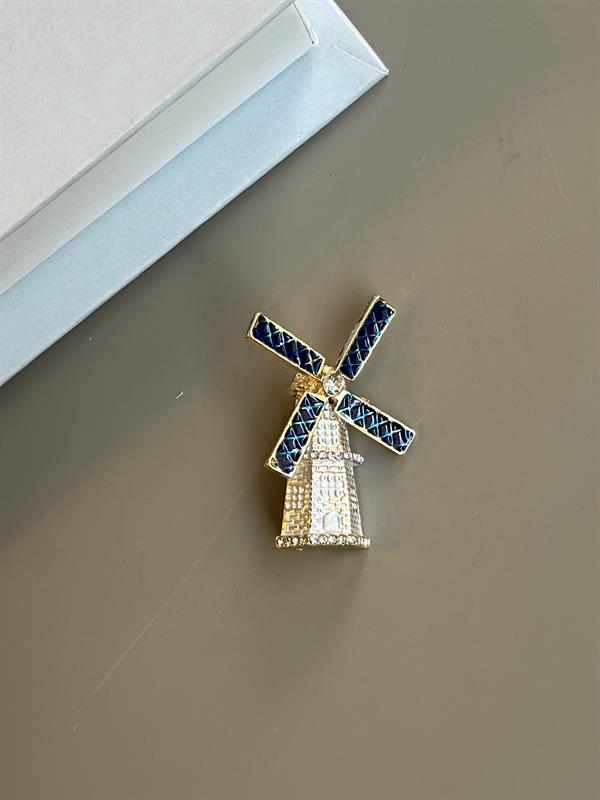 Yel Değirmeni Broş - Altın
