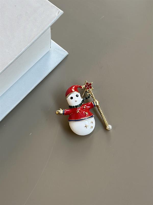 Kardan Adam Broş - Kırmızı