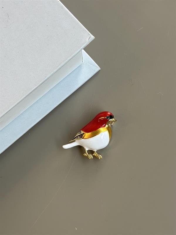 Bülbül Broş - Kırmızı - UcuzaGeliyor