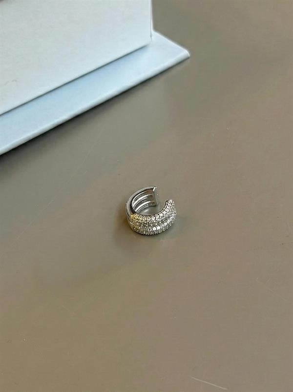 Taşlı Kıkırdak Küpe - Gümüş