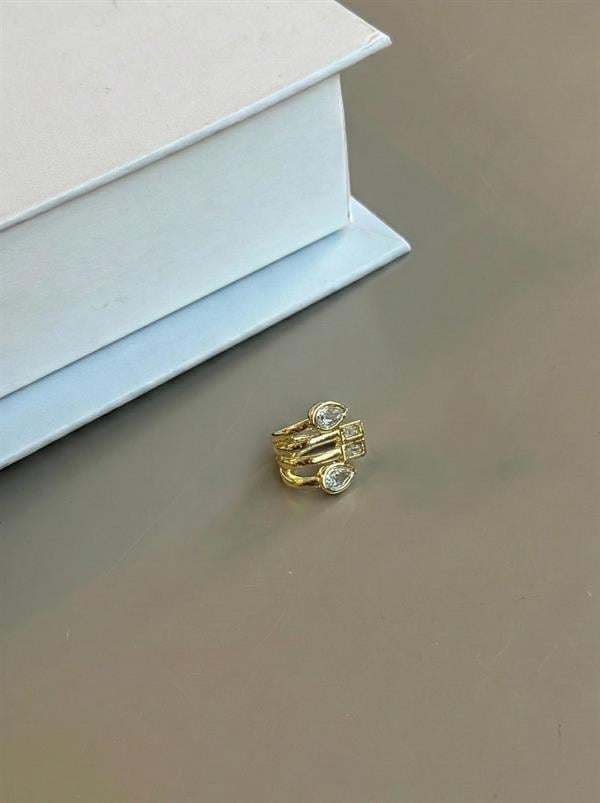 Taşlı Kıkırdak Küpe - Altın