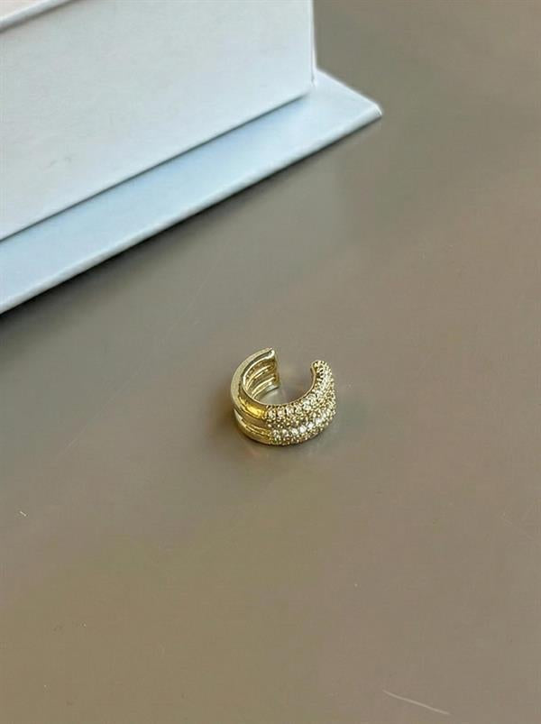 Taşlı Kıkırdak Küpe - Altın