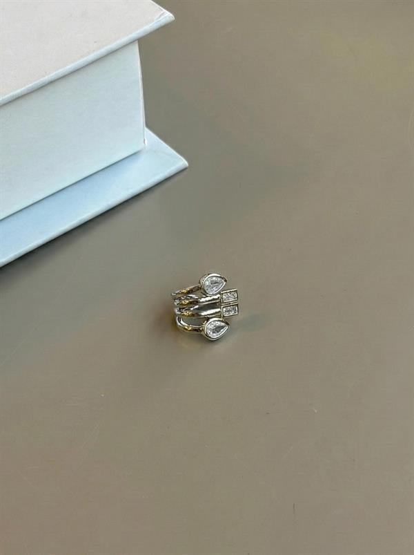 Taşlı Kıkırdak Küpe - Gümüş