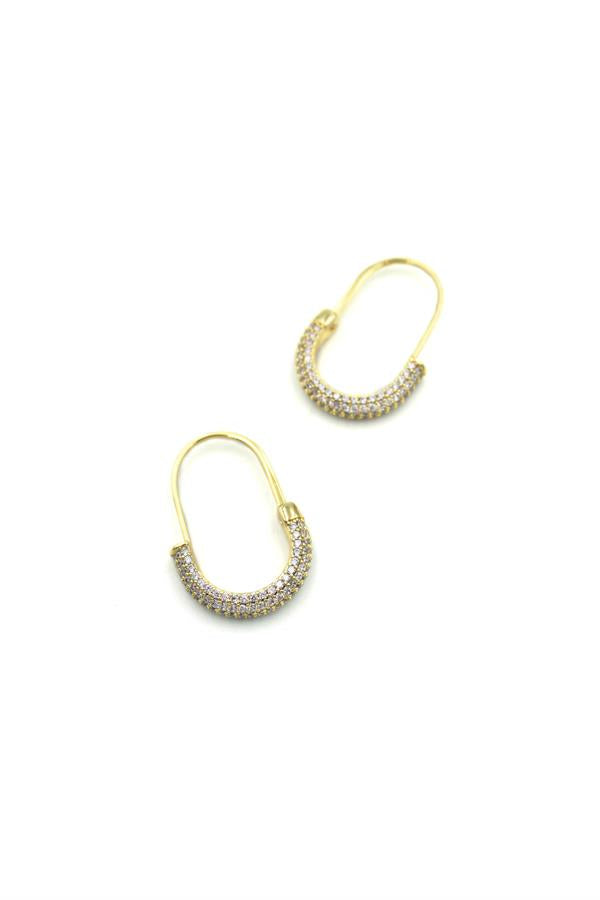 Taşlı Küpe - Altın