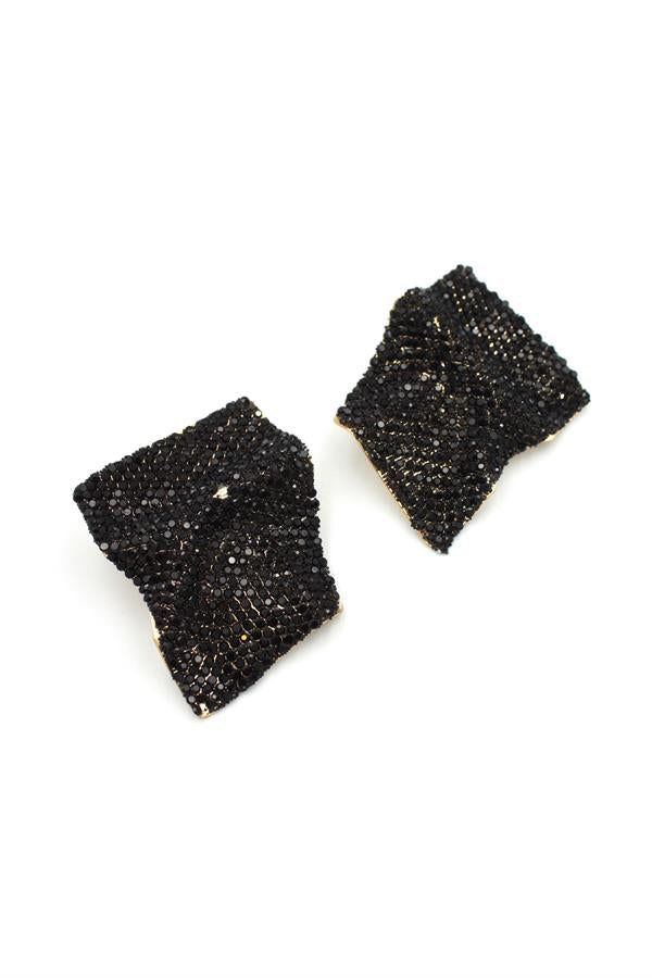 Taşlı Küpe - Siyah