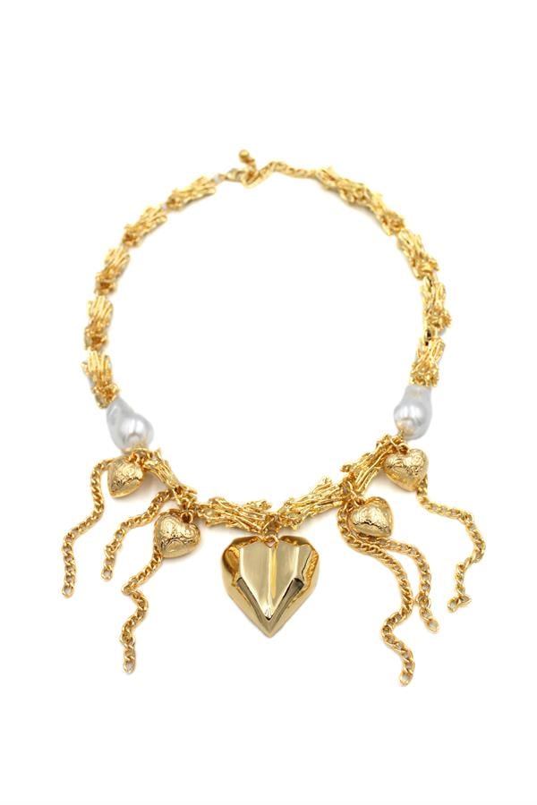 Metal Kalp Kolye - Altın