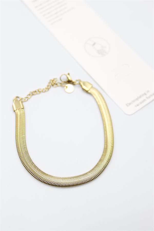Yılan Zincir Bileklik - Altın