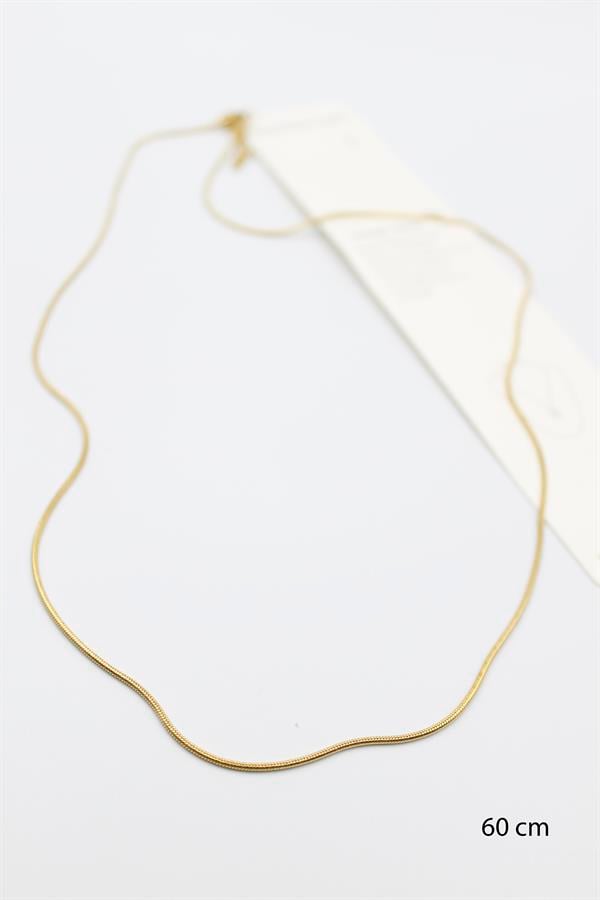 Yılan Zincir Kolye - 60cm - Altın