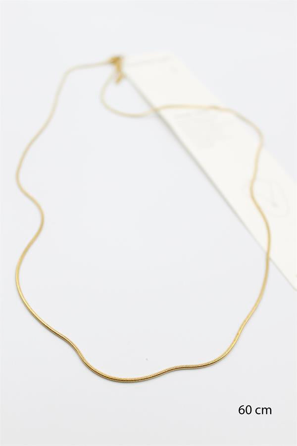 Yılan Zincir Kolye - 60cm - Altın