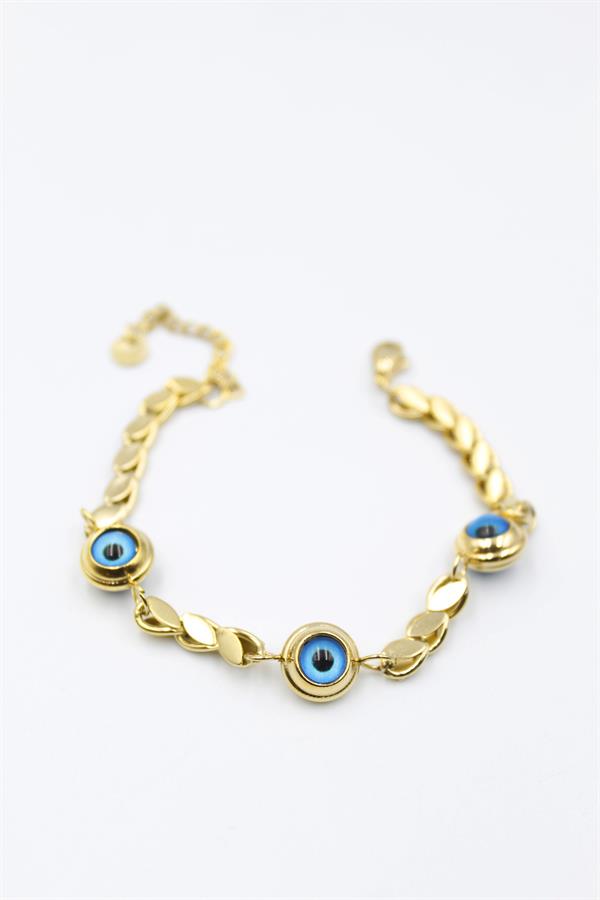 Arpa Zincirli Nazar Bileklik - Altın