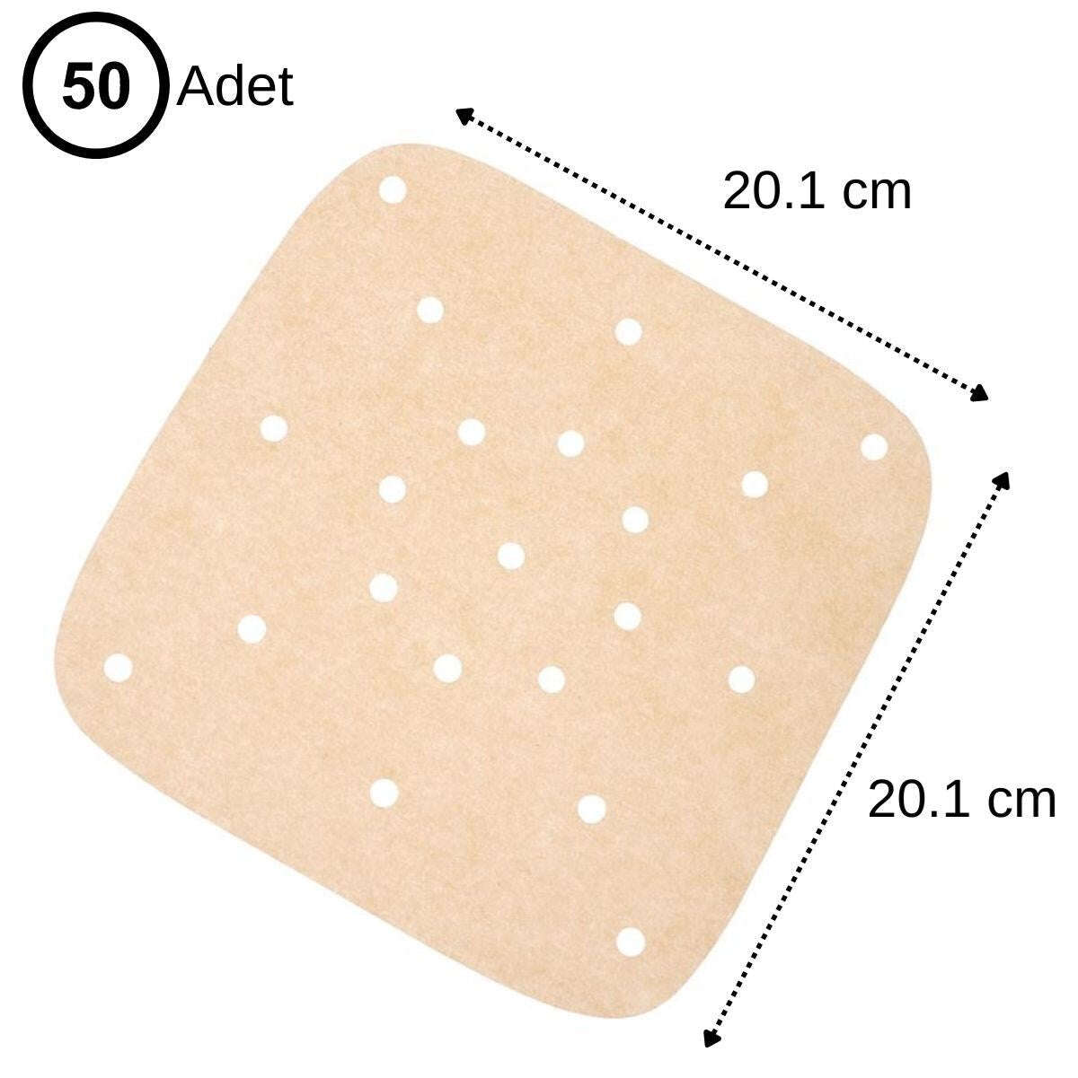 GENEL® 150 Adet Air Fryer Pişirme Kağıdı Tek Kullanımlık Hava Fritöz Yağ Geçirmez Yapışmaz Gıda Pişirme Kağıdı Delikli Kare Model - UcuzaGeliyor