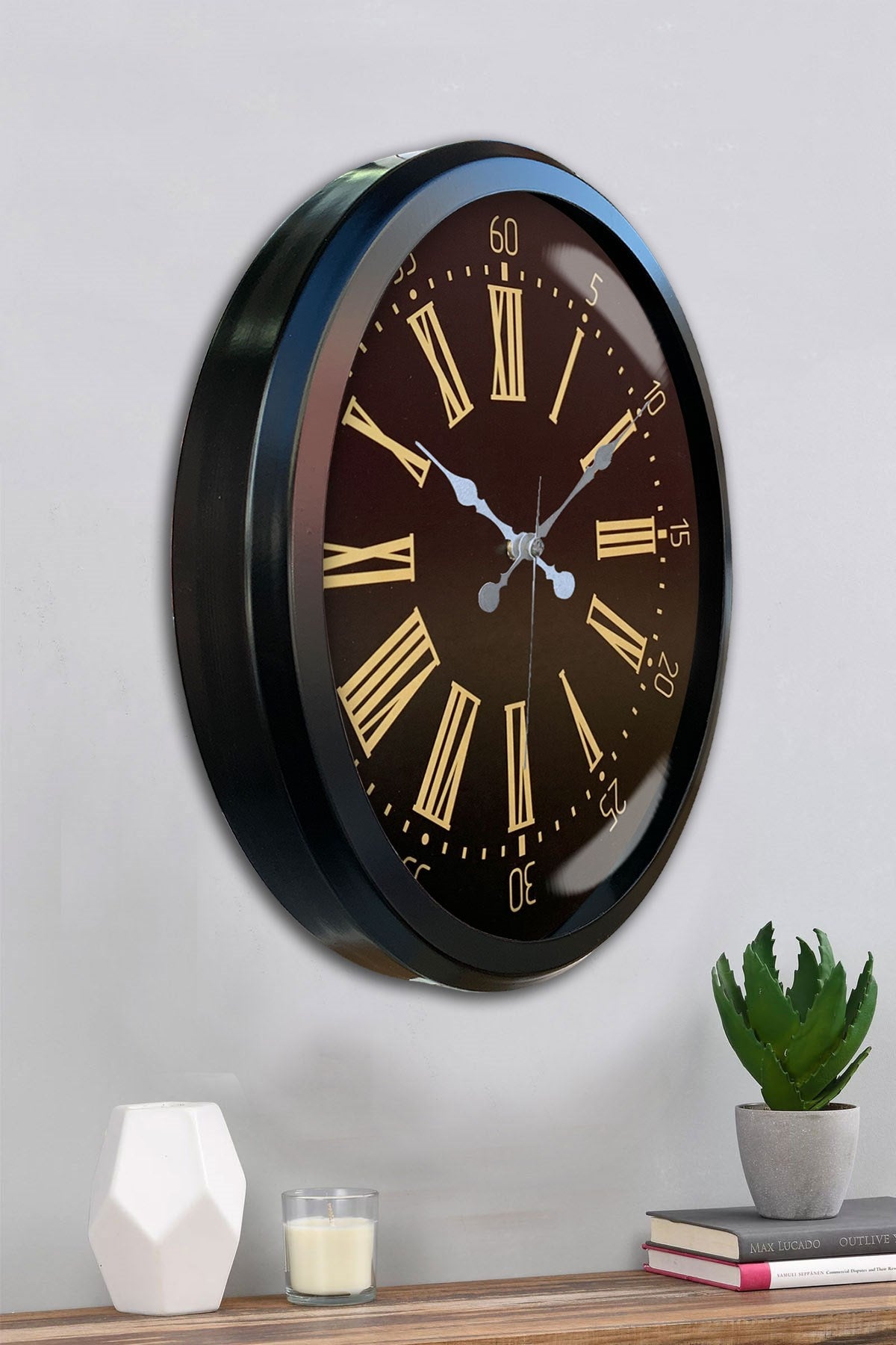 Zentime 52 Cm Siyah Modern Duvar Saati