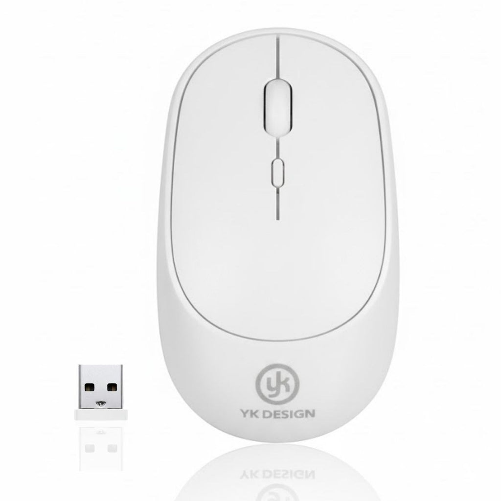 BUFFER® Beyaz Renkli Ergonomik Sessiz Kablosuz Mouse - USB Alıcılı, Ofis ve Oyun İçin Konforlu Bilgisayar Faresi MS6310 - UcuzaGeliyor