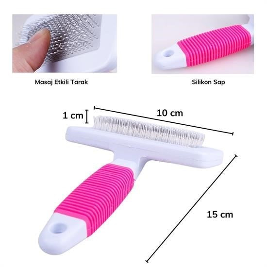 GENEL® Kedi Köpek Telli Küçük Boy Tüy Bakım Seti Evcil Hayvan Tarama Fırçası - UcuzaGeliyor