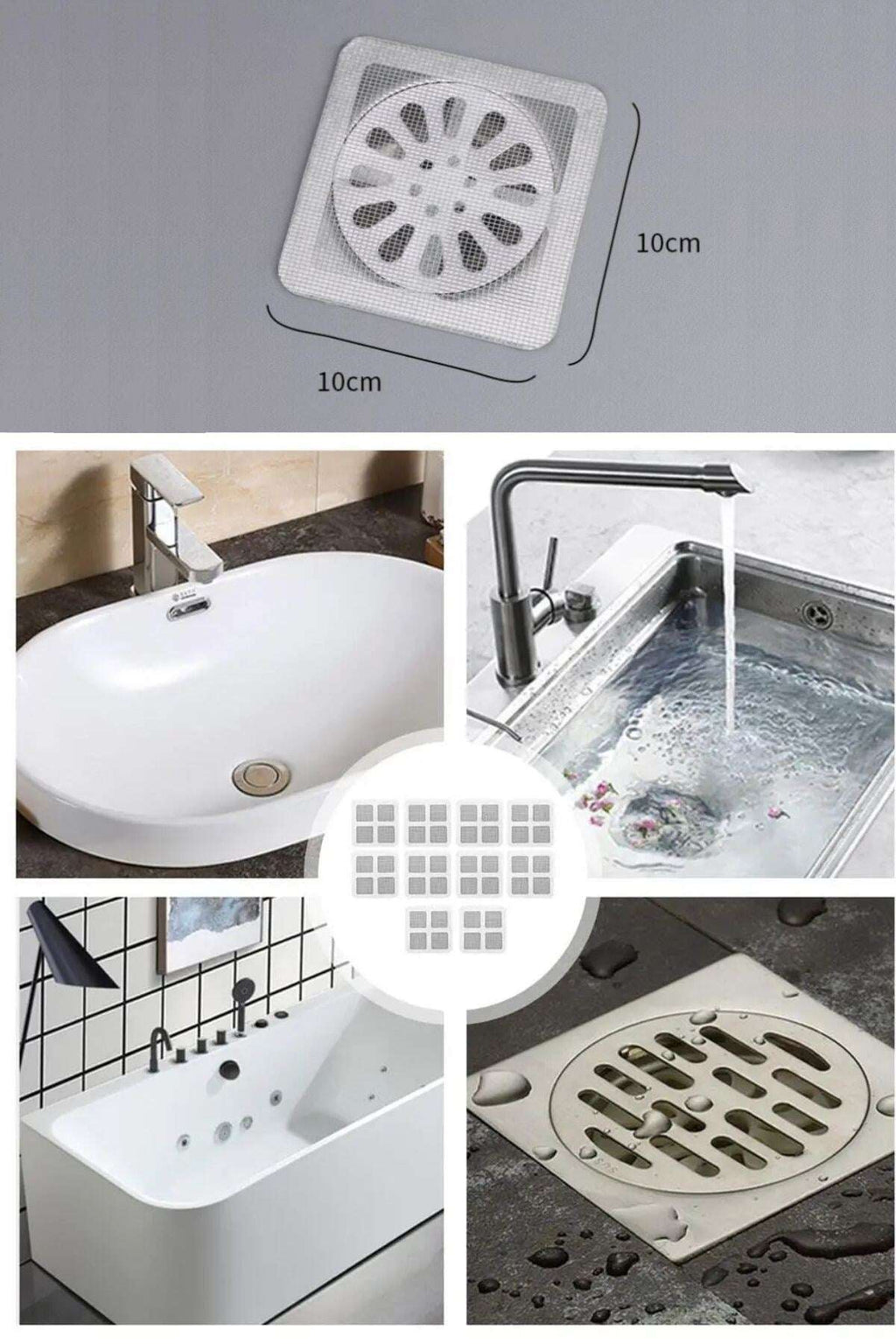 GENEL® 10'lu Banyo ve Mutfak Lavabo Koku Önleyici ve Haşere Böcek Önleyici Gider Filtresi - UcuzaGeliyor