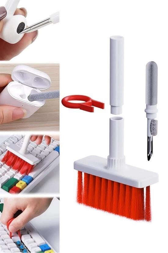 GENEL® Çok Amaçlı Kırmızı Hassas Fırça Başlıklı  Bilgisayar Laptop Temizleme Fırçası - UcuzaGeliyor