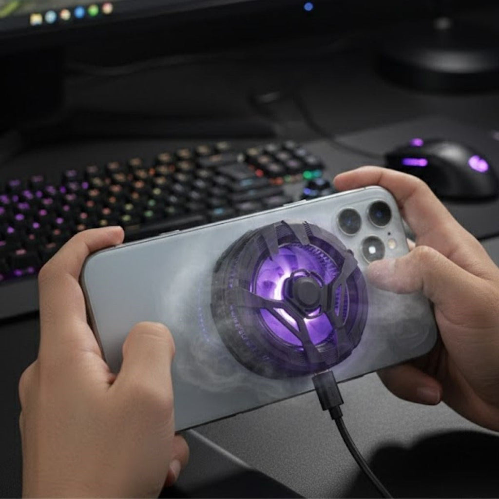 BUFFER® Manyetik Telefon ve Tablet Soğutucu - Güçlü Sessiz Fanlı, Hızlı Isı Dağıtıcı Mobil Cihaz Soğutma Aparatı S25 Radiator