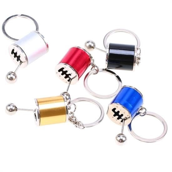 GENEL® Hareketli Araba Vites Anahtarlık Altı Hız Manuel Vites Dişli Shifter Topuzu Metal Anahtarlık - UcuzaGeliyor