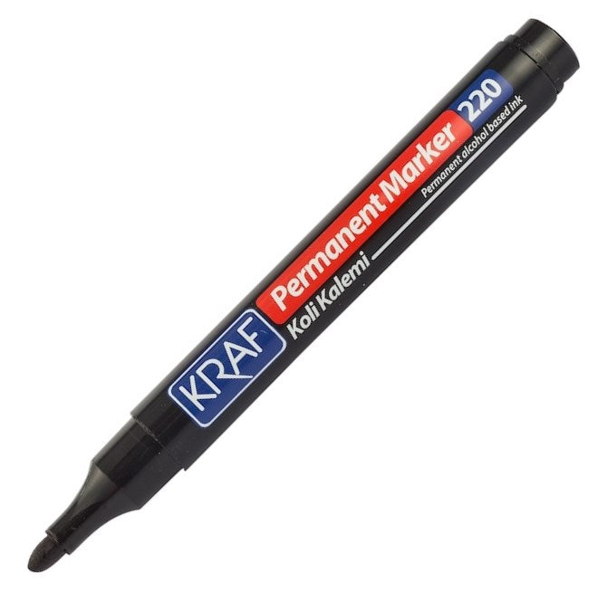 Kraf Permanent Markör Yuvarlak Uc 220 Siyah (Koli Kalemi)