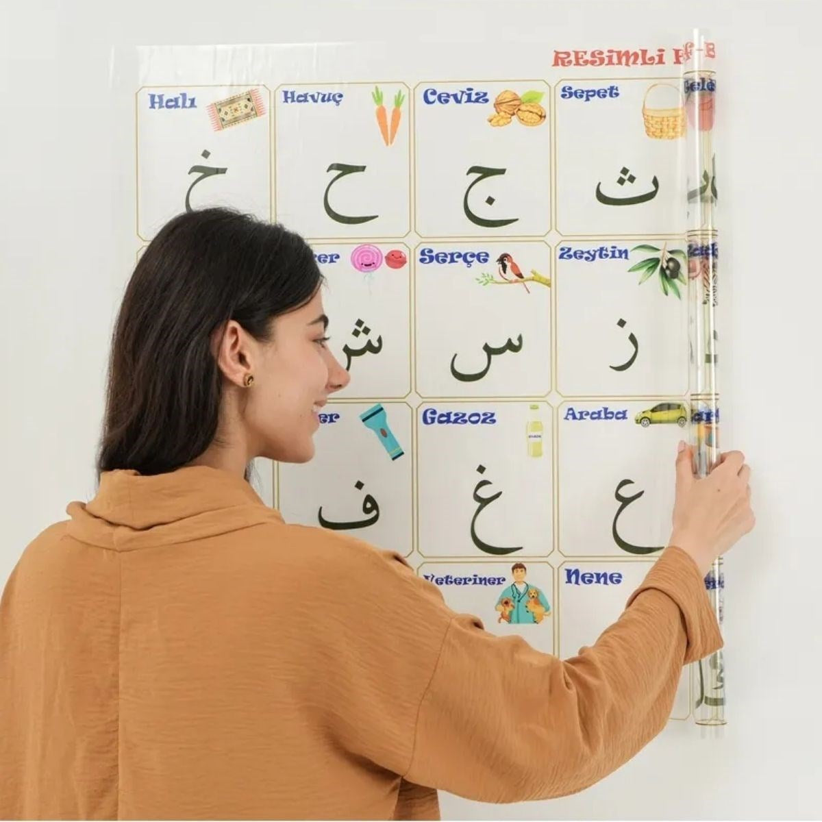 GENEL® 70x100 cm Statik Kağıt Elif-Ba Öğrenme Tahtası - UcuzaGeliyor