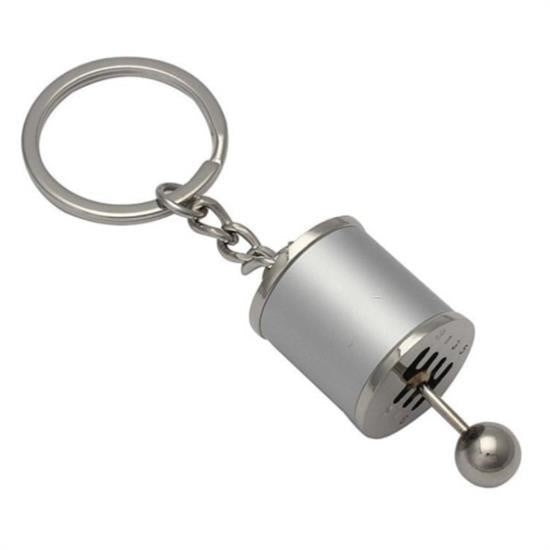 GENEL® Hareketli Araba Vites Anahtarlık Altı Hız Manuel Vites Dişli Shifter Topuzu Metal Anahtarlık - UcuzaGeliyor