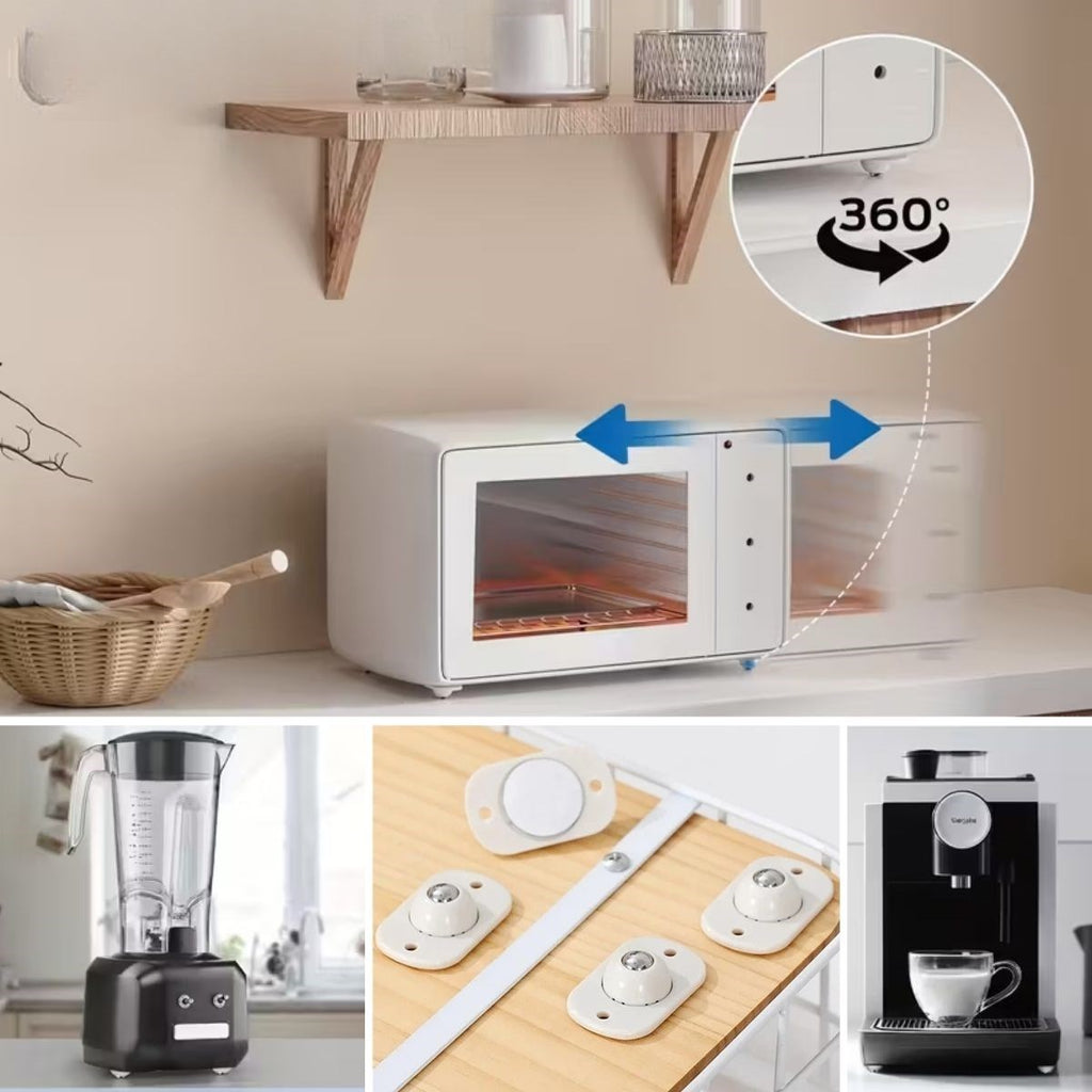 BUFFER® Beyaz Eşya ve Mobilya İçin 4 lü Tekerlekli Kaydırma Aparatı - Hafif ve Orta Ağırlıktaki Ürünler İçin Pratik Kaydırıcı Set