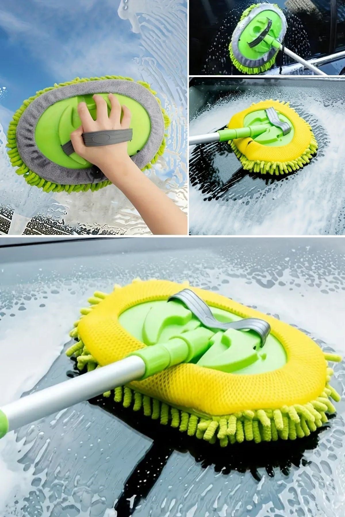 BUFFER® Yedek Mikrofiber Bezli Oto Yıkama Mop Seti