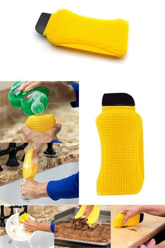 BUFFER® Çok Fonksiyonlu Deterjan Hazneli Pratik Bulaşık Yıkama Fırçası